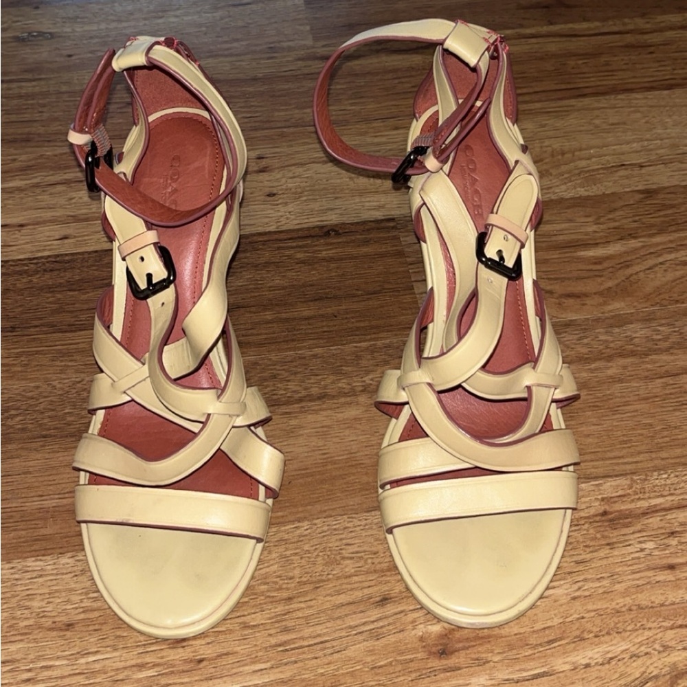Coach Dawn Strappy Wedge Sandals- Size 8.5